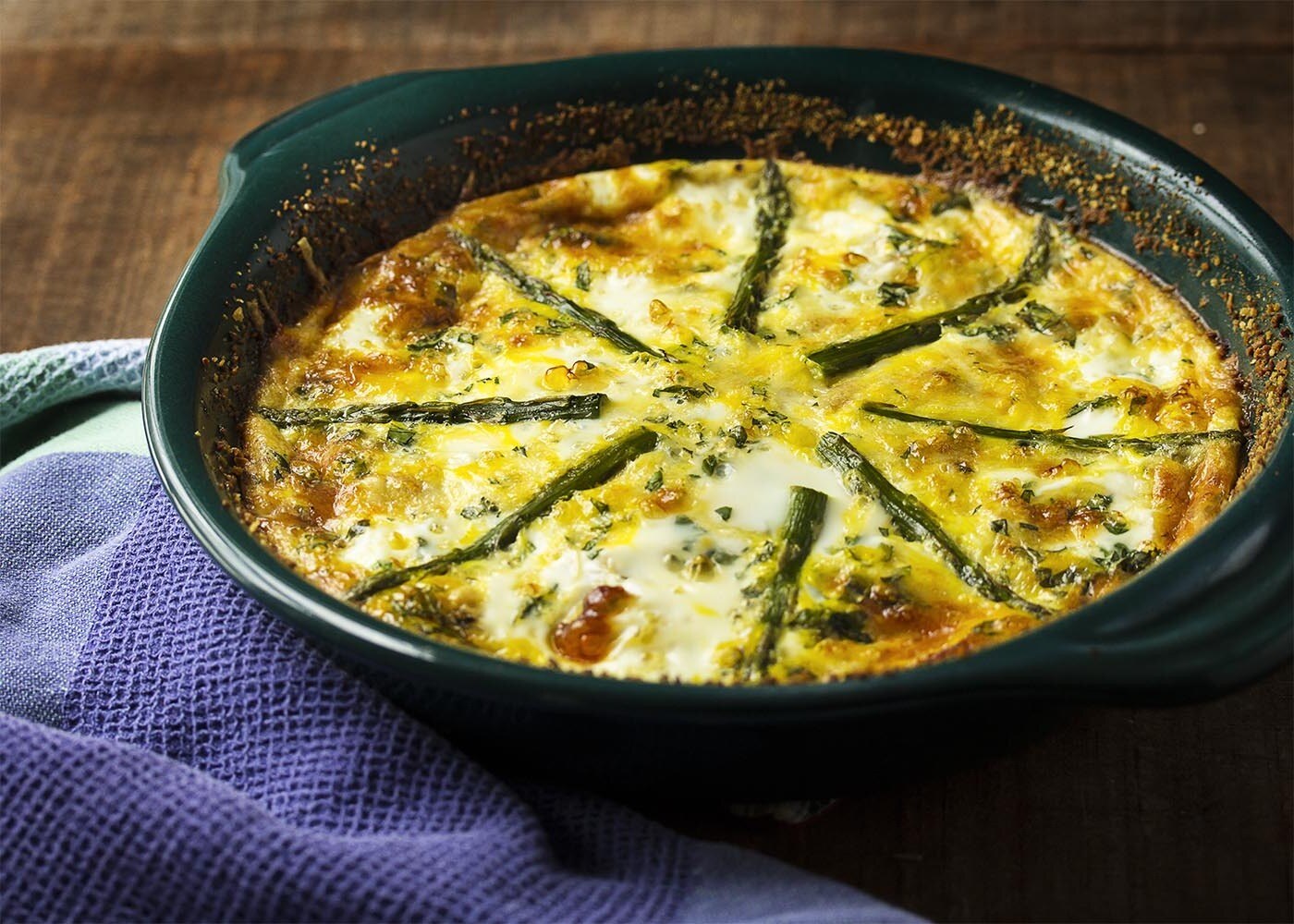 asparagus-mushroom-bacon-crustless-quiche-recipe