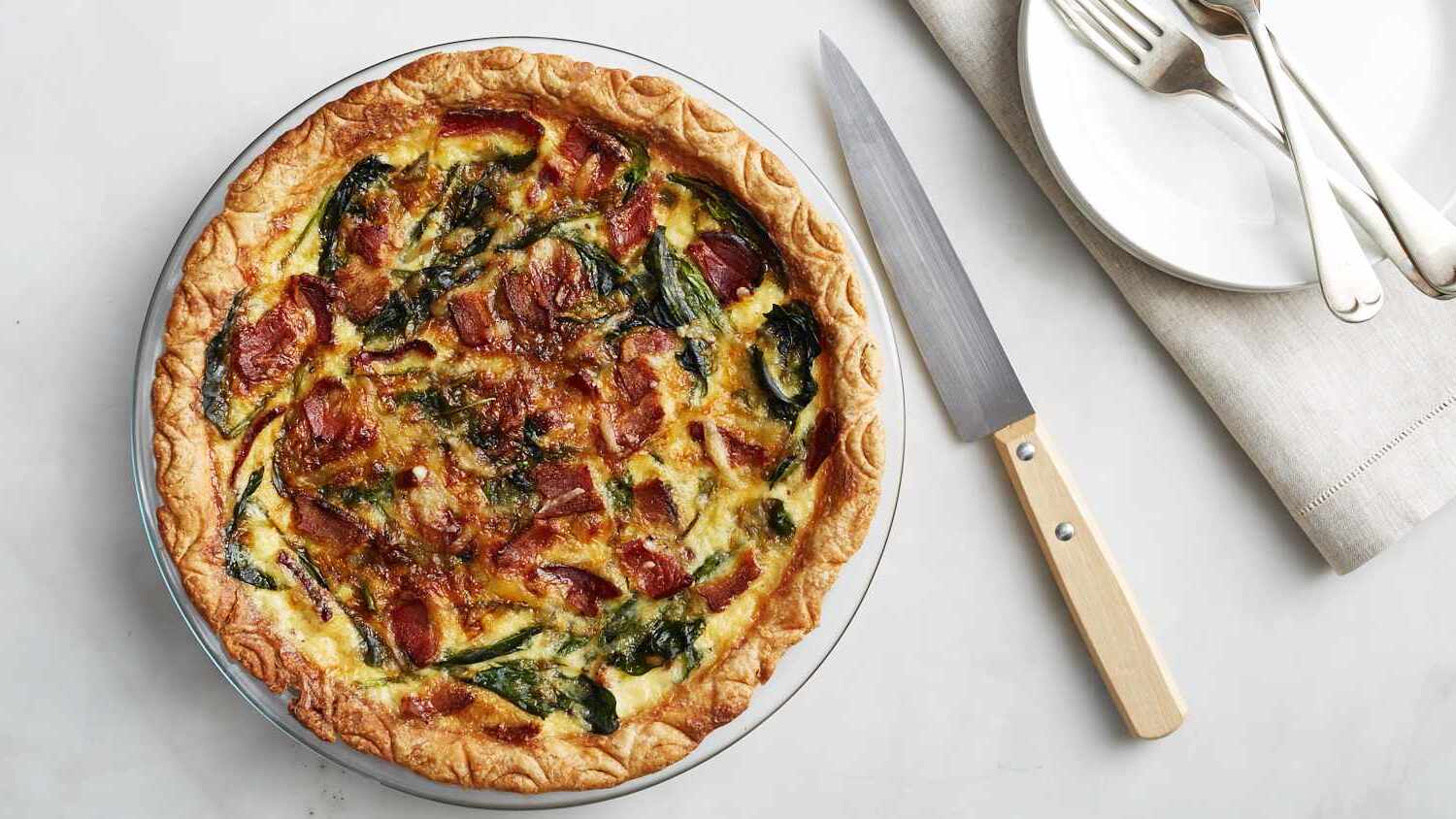 tuna-spinach-and-bacon-quiche-recipe